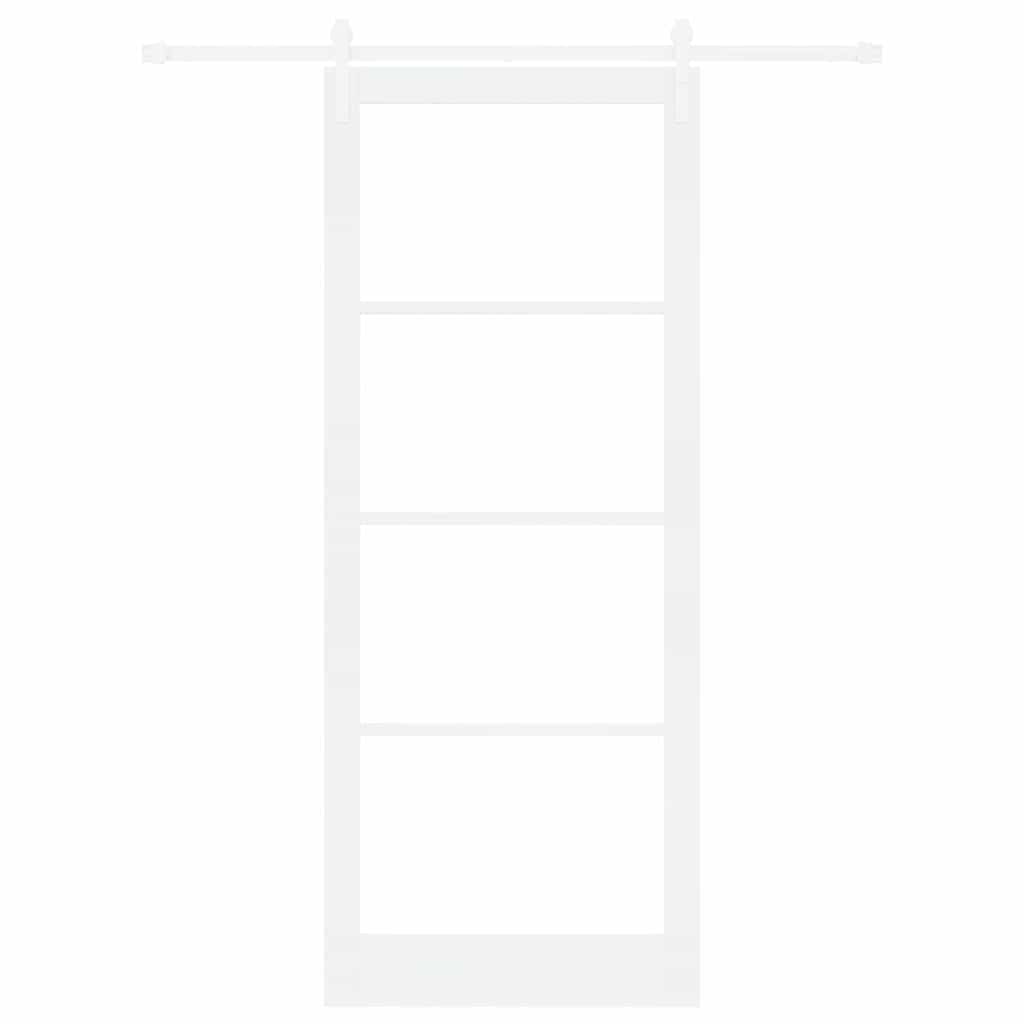 Csúszó ajtó ORKDAL Fehér 93 x 232 cm Tömör fenyőfa és üveg