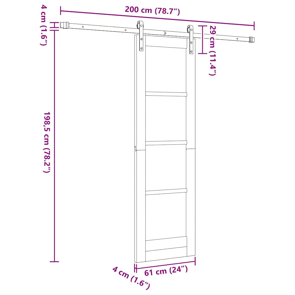 Csúszó ajtó ORKDAL Fehér 61 x 198,5 cm Tömör fenyőfa és üveg