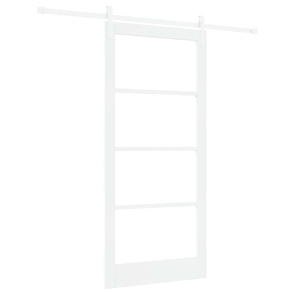 Csúszó ajtó ORKDAL Fehér 93 x 202 cm Tömör fenyőfa és üveg