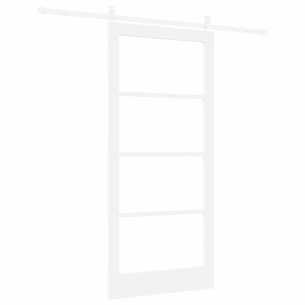 Csúszó ajtó ORKDAL Fehér 93 x 202 cm Tömör fenyőfa és üveg