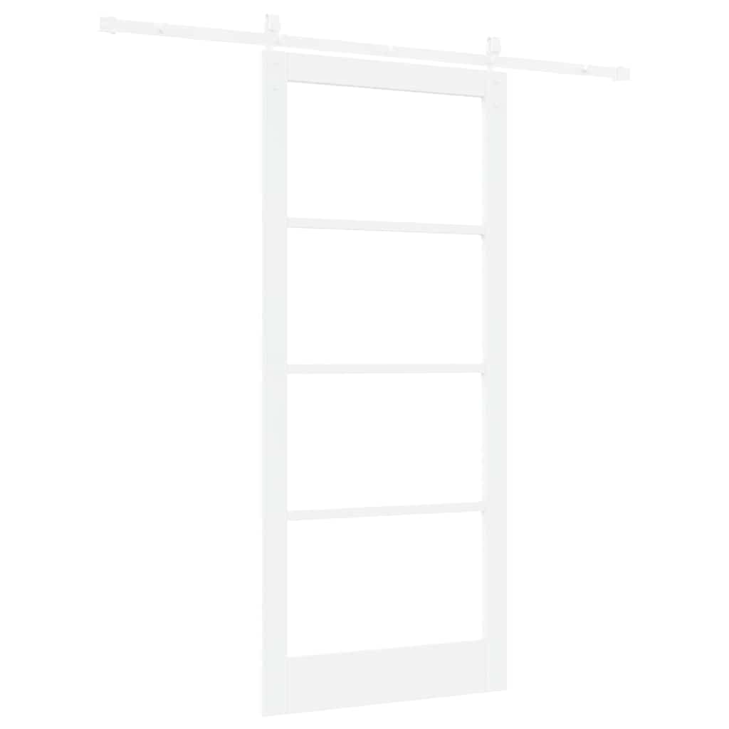 Csúszó ajtó ORKDAL Fehér 93 x 211 cm Tömör fenyőfa és üveg