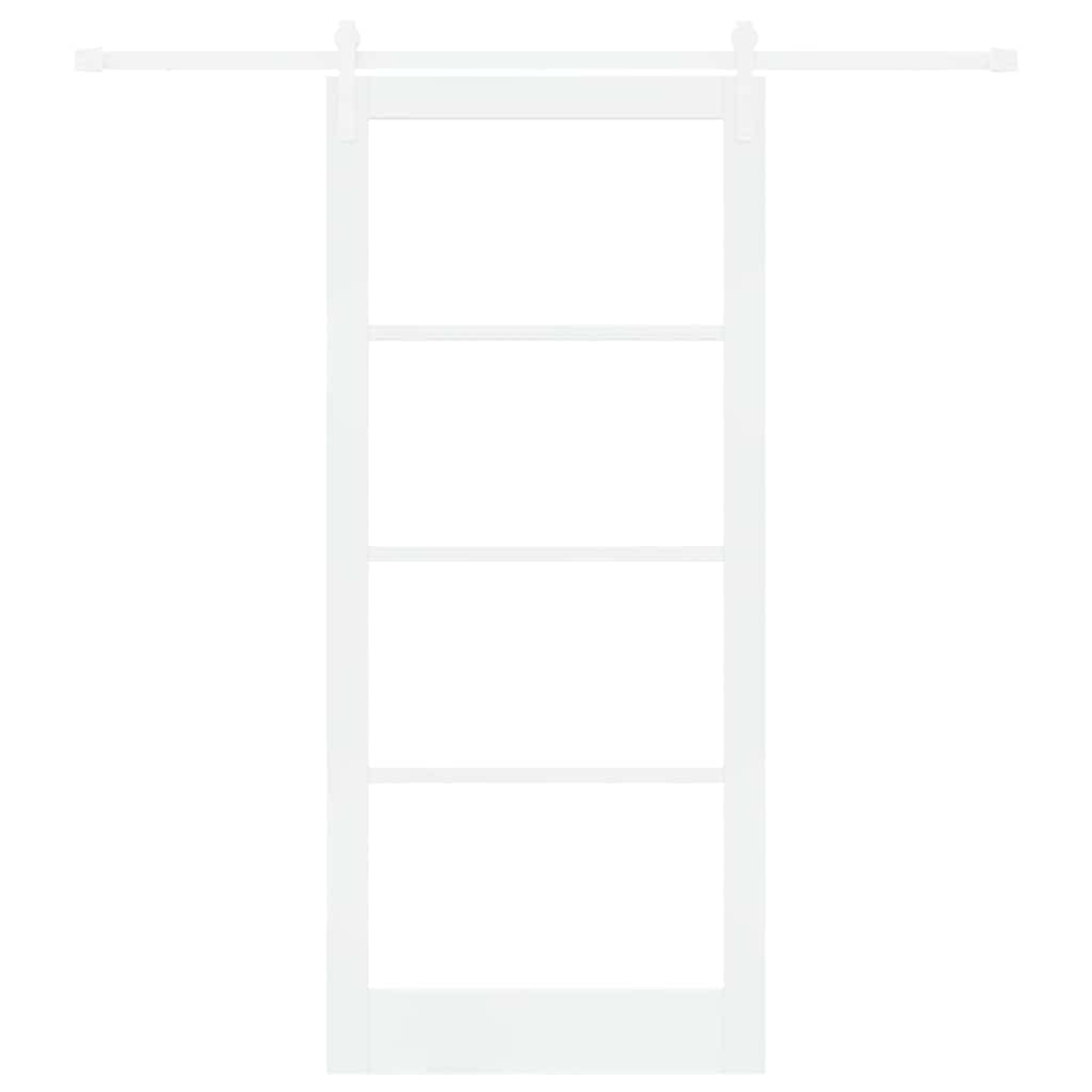 Csúszó ajtó ORKDAL Fehér 93 x 211 cm Tömör fenyőfa és üveg