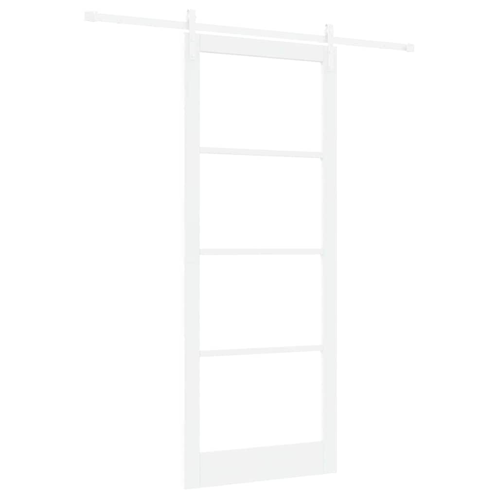 Csúszó ajtó ORKDAL Fehér 93 x 232 cm Tömör fenyőfa és üveg