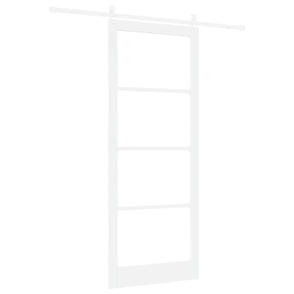 Csúszó ajtó ORKDAL Fehér 93 x 232 cm Tömör fenyőfa és üveg