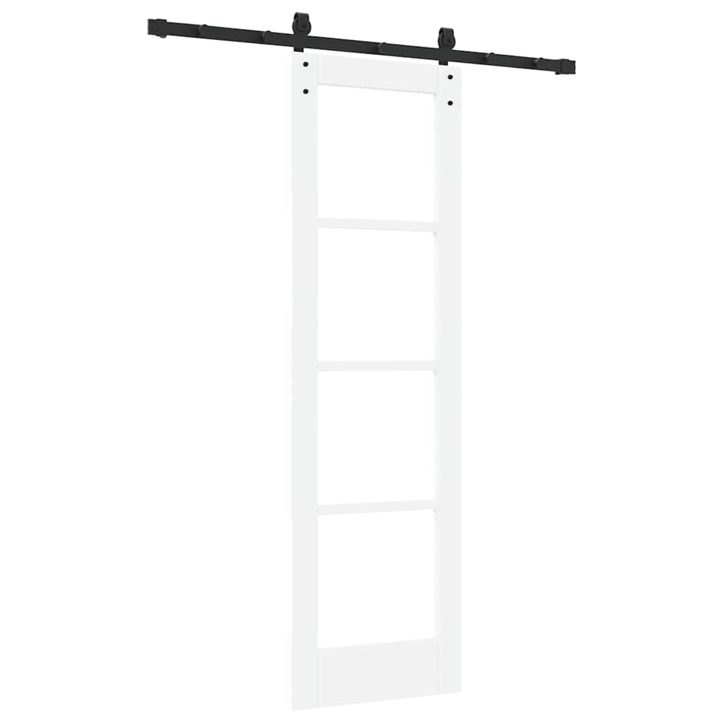 Csúszó ajtó ORKDAL Fehér 61 x 198,5 cm Tömör fenyőfa és üveg