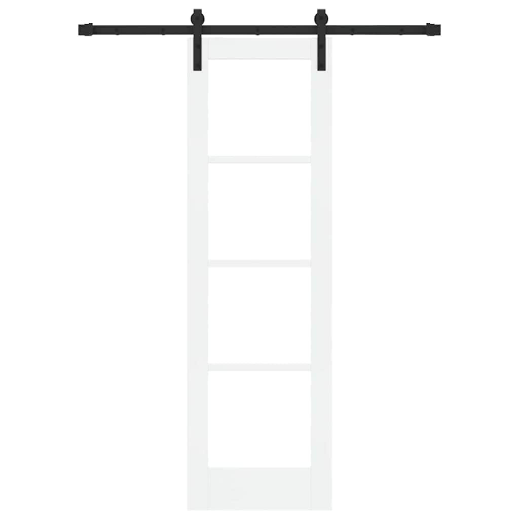 Csúszó ajtó ORKDAL Fehér 61 x 198,5 cm Tömör fenyőfa és üveg