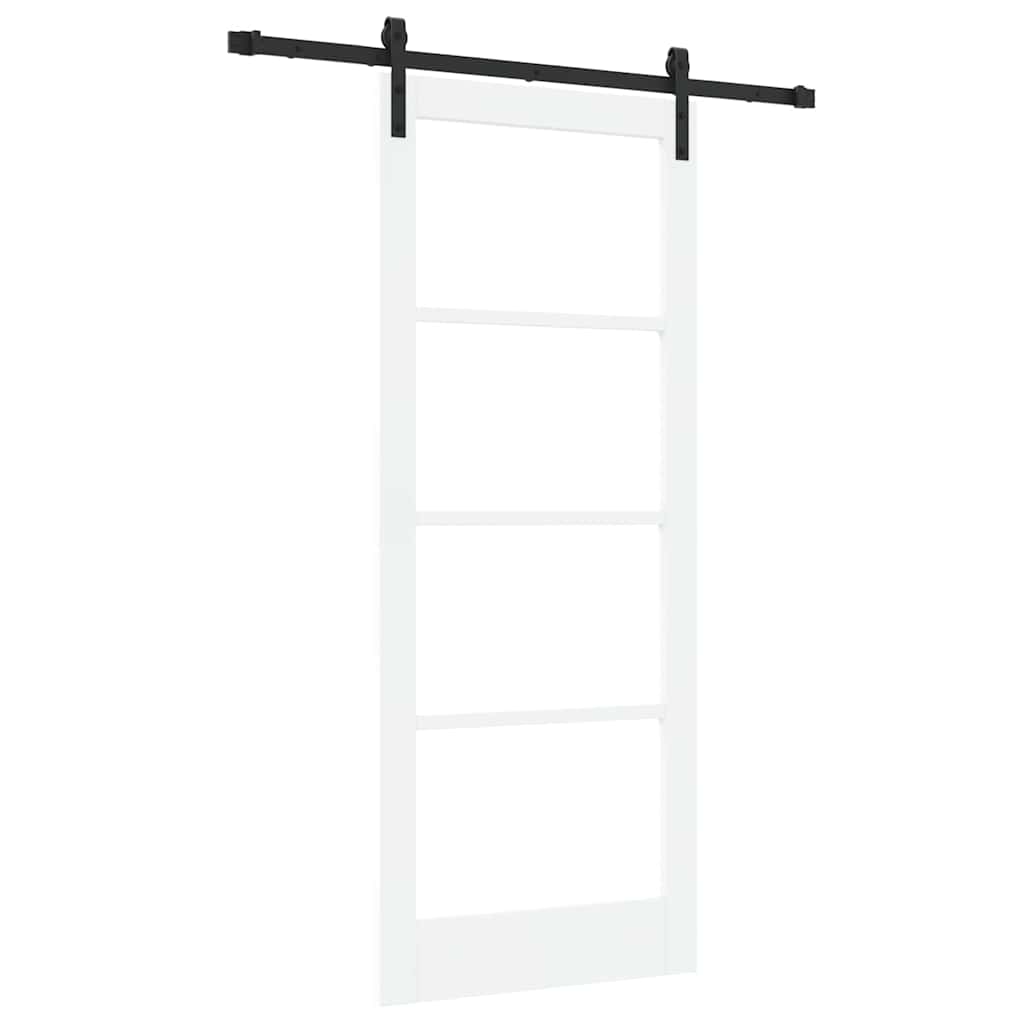 Csúszó ajtó ORKDAL Fehér 83 x 202 cm Tömör fenyőfa és üveg