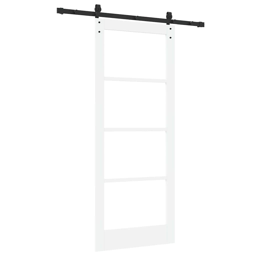 Csúszó ajtó ORKDAL Fehér 83 x 202 cm Tömör fenyőfa és üveg