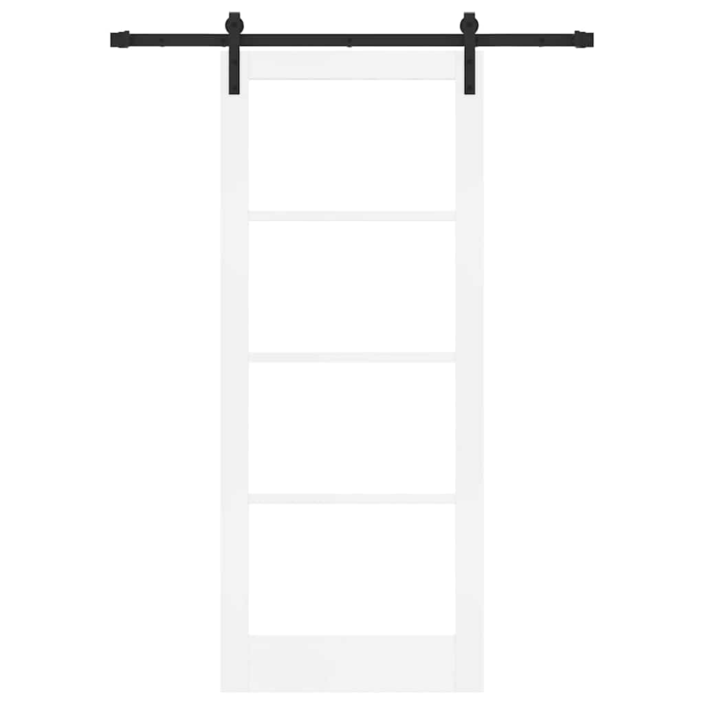 Csúszó ajtó ORKDAL Fehér 83 x 202 cm Tömör fenyőfa és üveg
