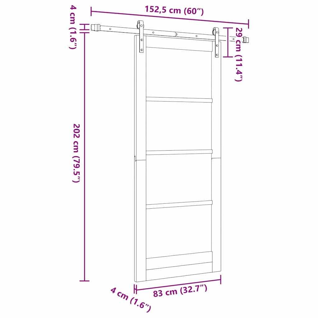 Csúszó ajtó ORKDAL Fehér 83 x 202 cm Tömör fenyőfa és üveg