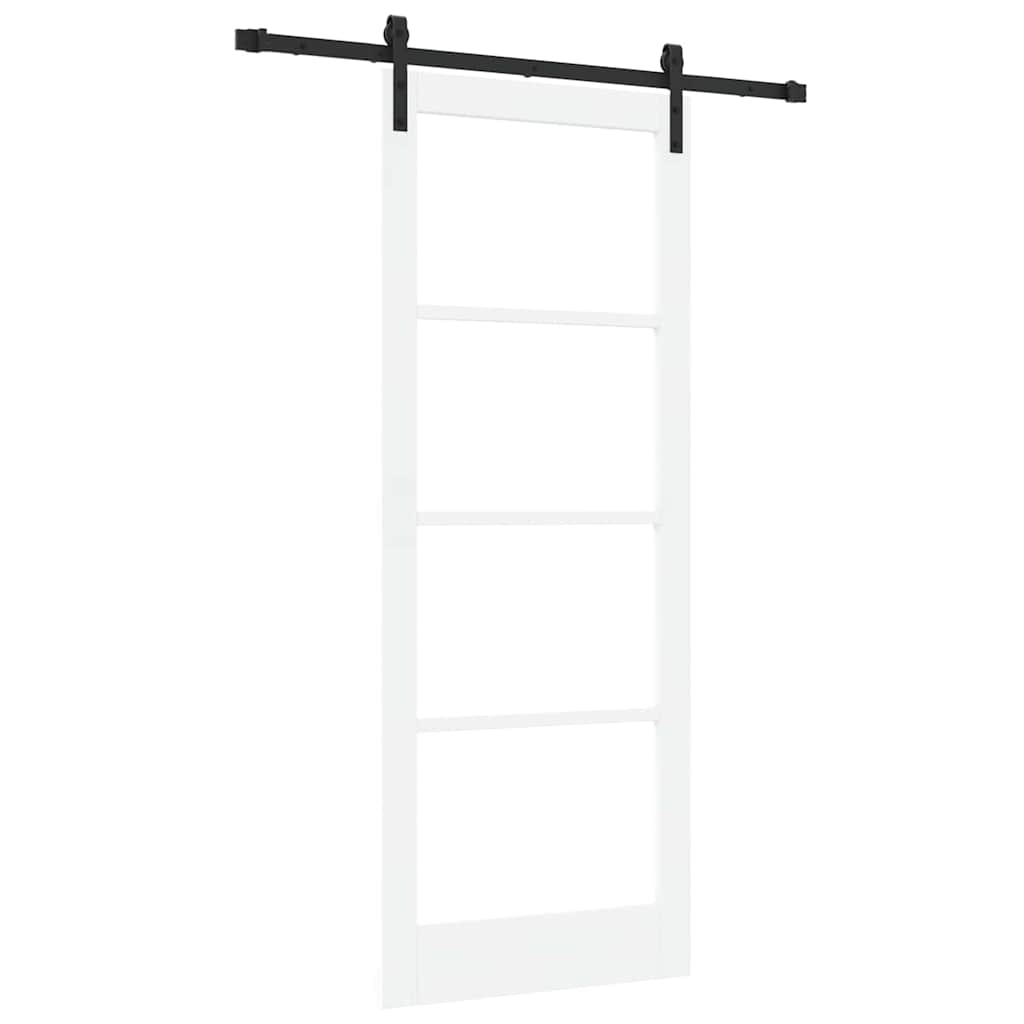 Csúszó ajtó ORKDAL Fehér 83 x 211 cm Tömör fenyőfa és üveg