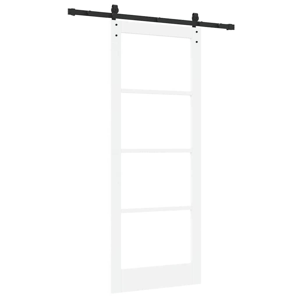 Csúszó ajtó ORKDAL Fehér 83 x 211 cm Tömör fenyőfa és üveg
