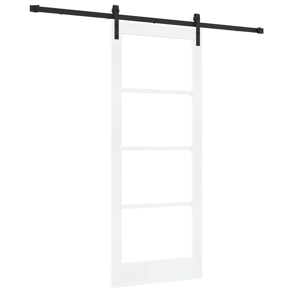 Csúszó ajtó ORKDAL Fehér 83 x 202 cm Tömör fenyőfa és üveg