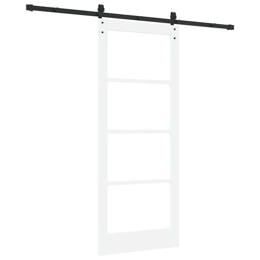 Csúszó ajtó ORKDAL Fehér 83 x 202 cm Tömör fenyőfa és üveg