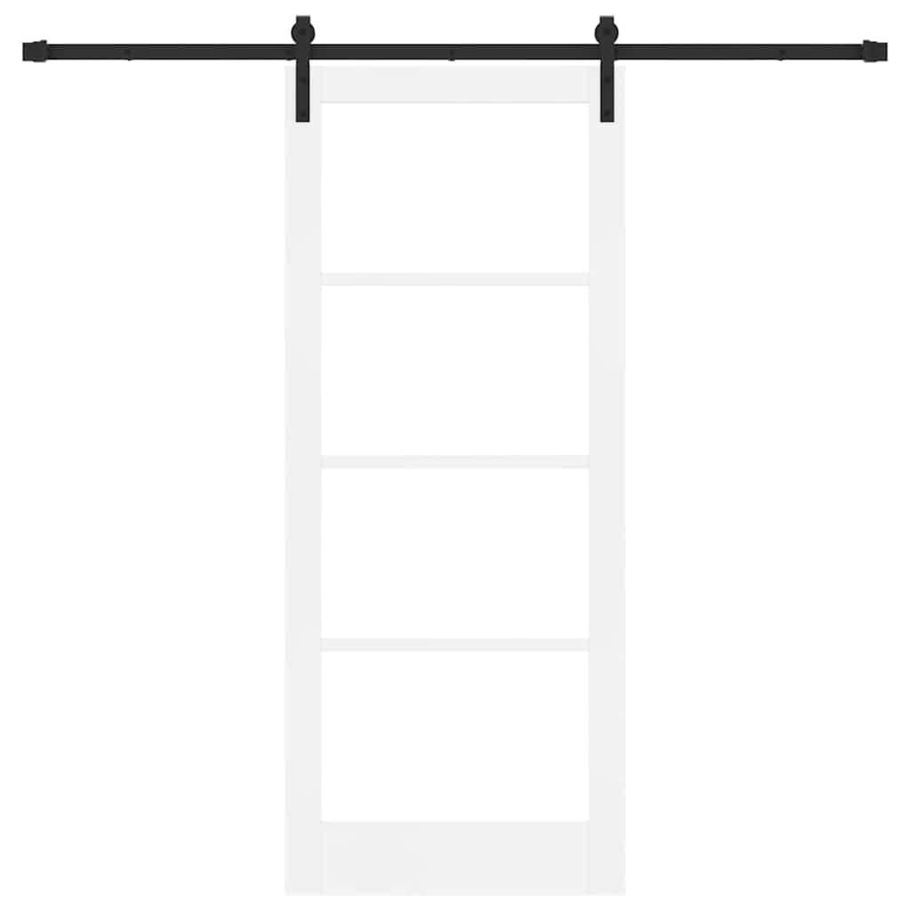 Csúszó ajtó ORKDAL Fehér 83 x 202 cm Tömör fenyőfa és üveg