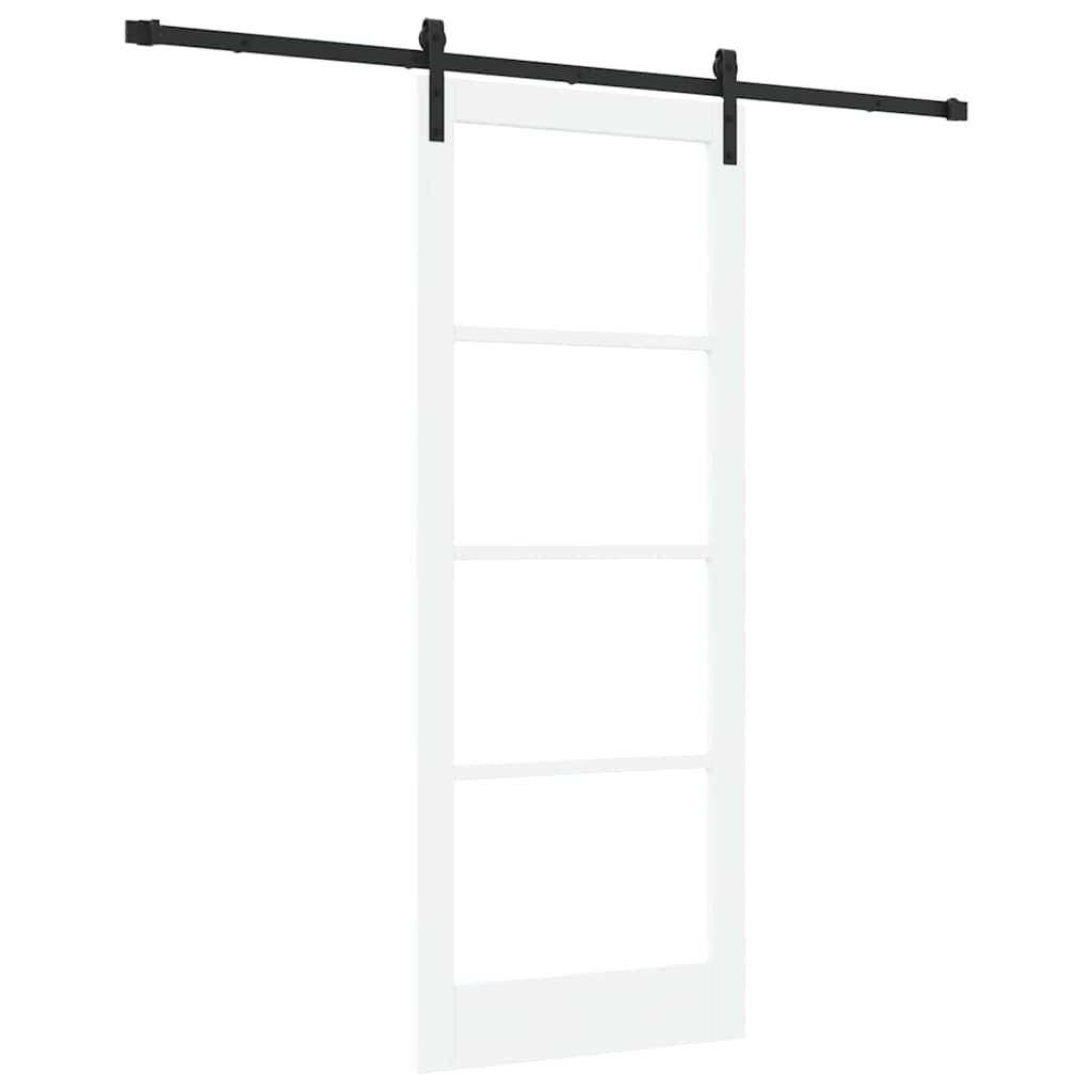 Csúszó ajtó ORKDAL Fehér 83 x 211 cm Tömör fenyőfa és üveg