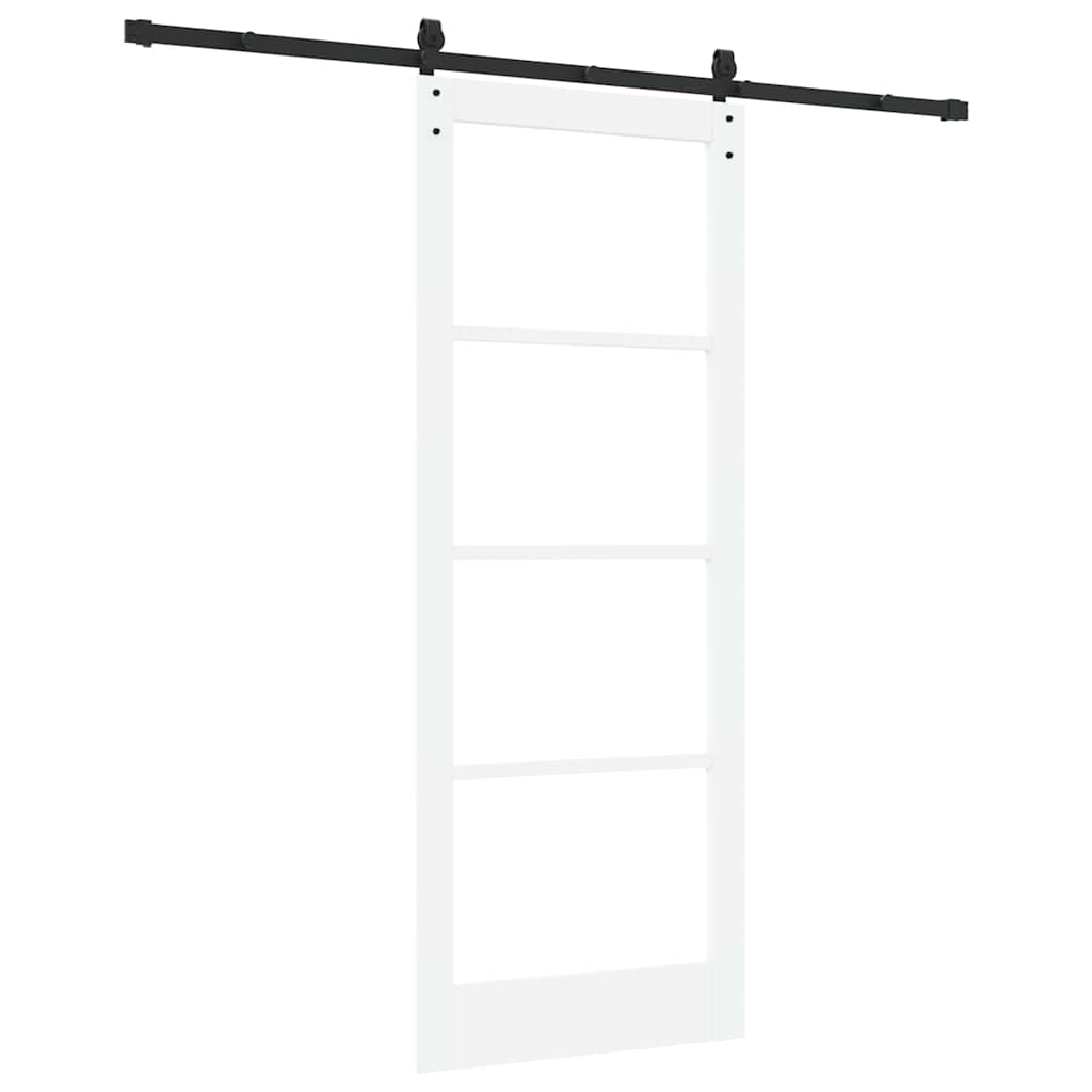Csúszó ajtó ORKDAL Fehér 83 x 211 cm Tömör fenyőfa és üveg