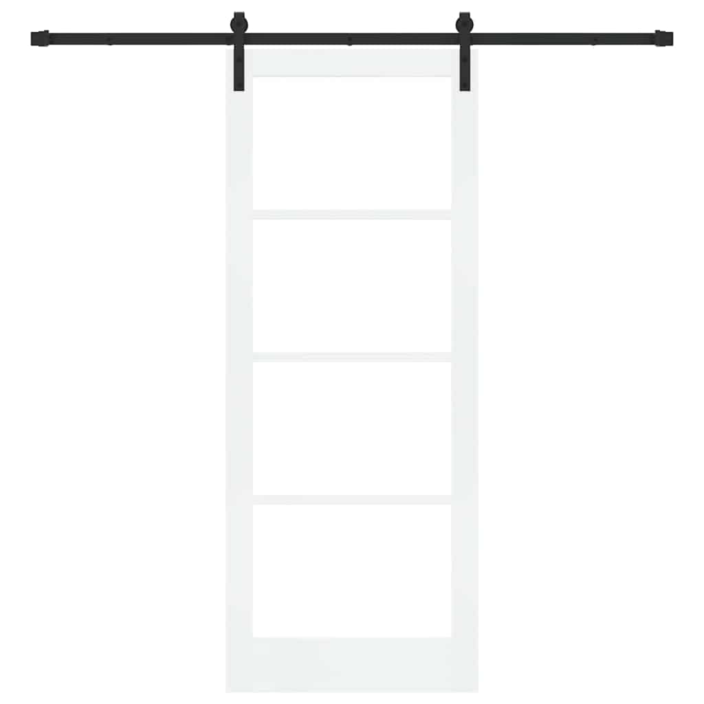 Csúszó ajtó ORKDAL Fehér 83 x 211 cm Tömör fenyőfa és üveg
