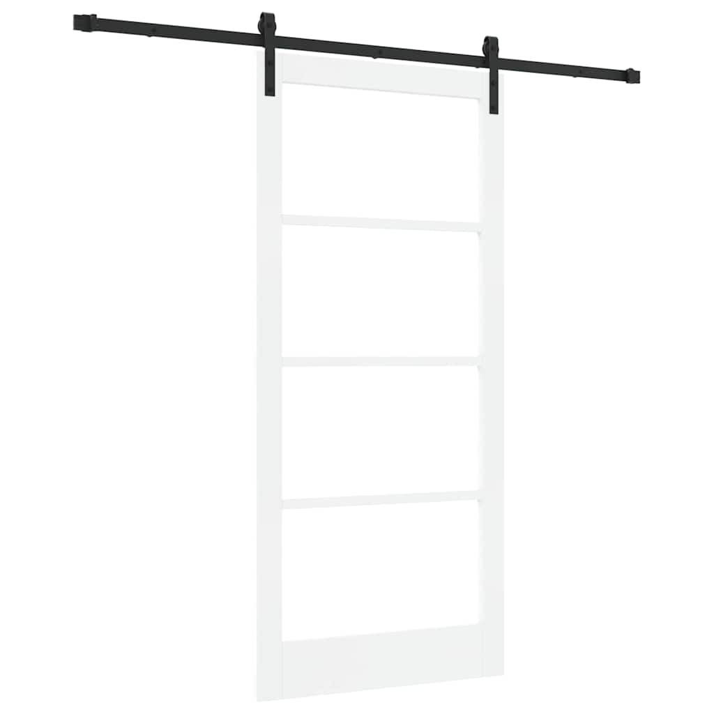 Csúszó ajtó ORKDAL Fehér 93 x 202 cm Tömör fenyőfa és üveg