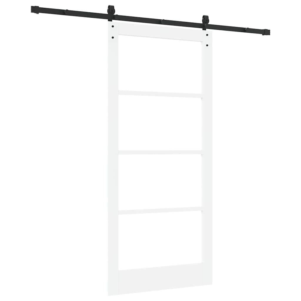 Csúszó ajtó ORKDAL Fehér 93 x 202 cm Tömör fenyőfa és üveg