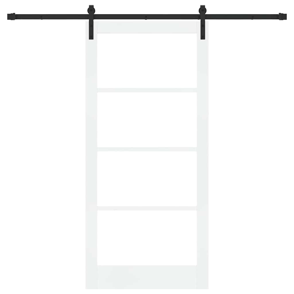 Csúszó ajtó ORKDAL Fehér 93 x 202 cm Tömör fenyőfa és üveg