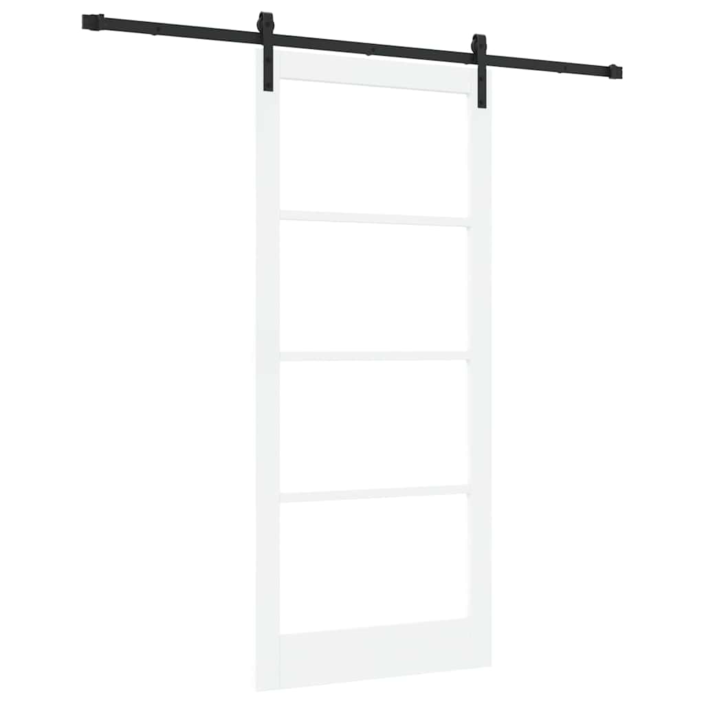 Csúszó ajtó ORKDAL Fehér 93 x 211 cm Tömör fenyőfa és üveg