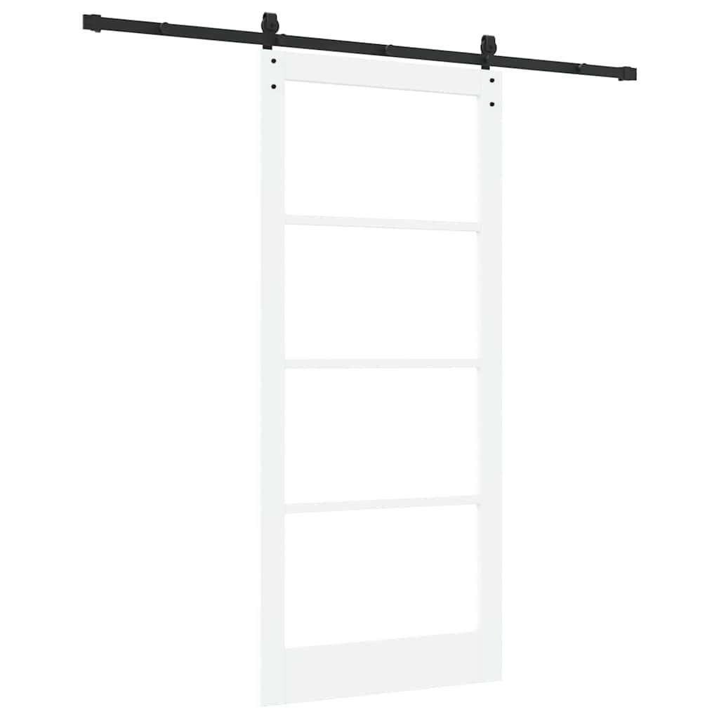 Csúszó ajtó ORKDAL Fehér 93 x 211 cm Tömör fenyőfa és üveg