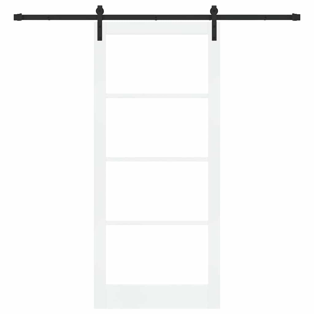 Csúszó ajtó ORKDAL Fehér 93 x 211 cm Tömör fenyőfa és üveg