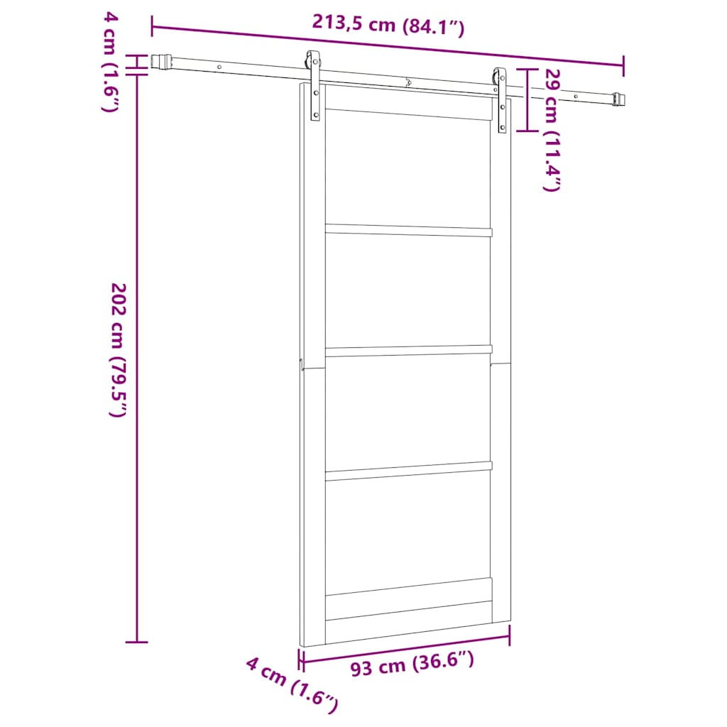 Csúszó ajtó ORKDAL Fehér 93 x 211 cm Tömör fenyőfa és üveg