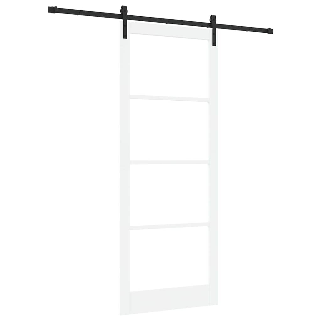 Csúszó ajtó ORKDAL Fehér 93 x 232 cm Tömör fenyőfa és üveg