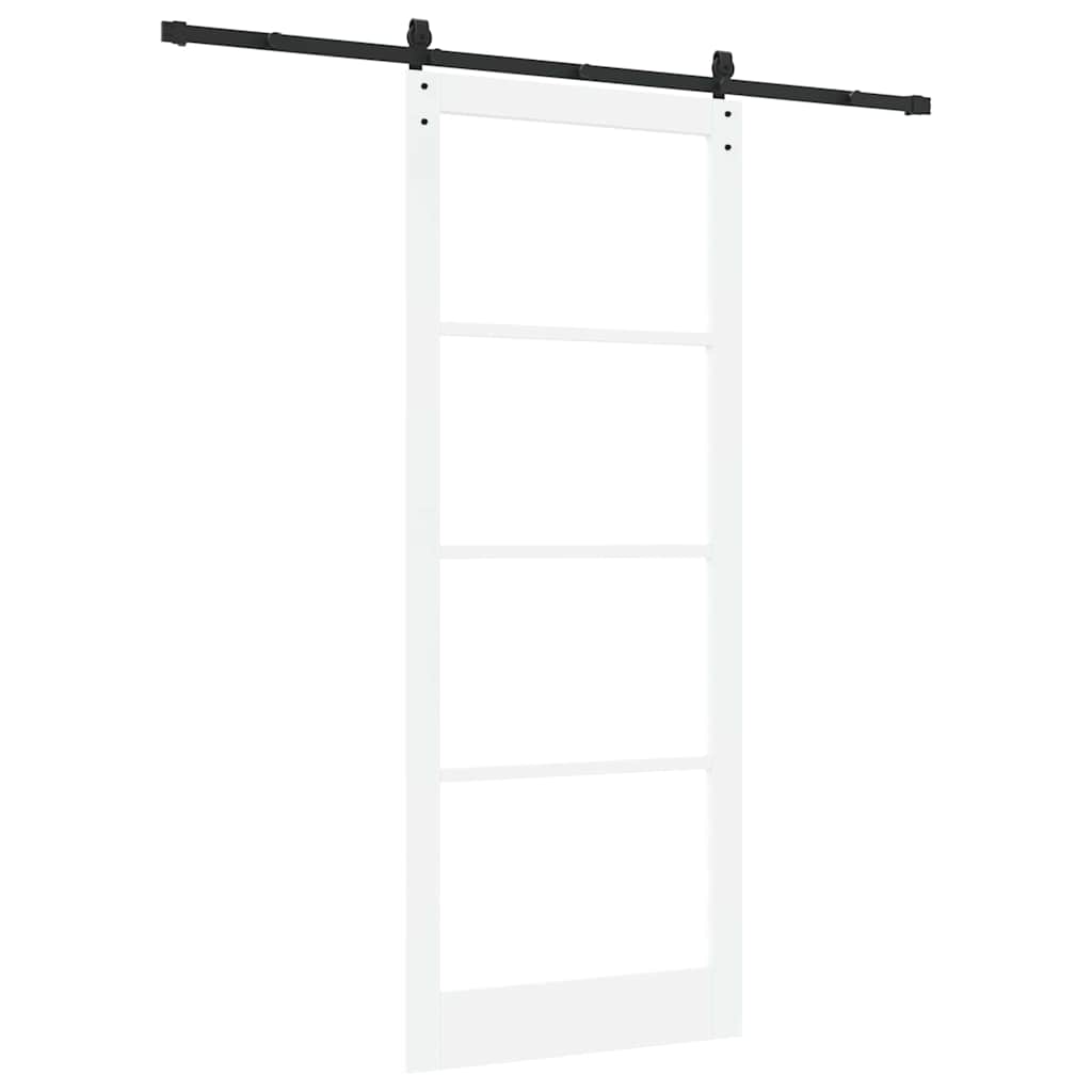 Csúszó ajtó ORKDAL Fehér 93 x 232 cm Tömör fenyőfa és üveg