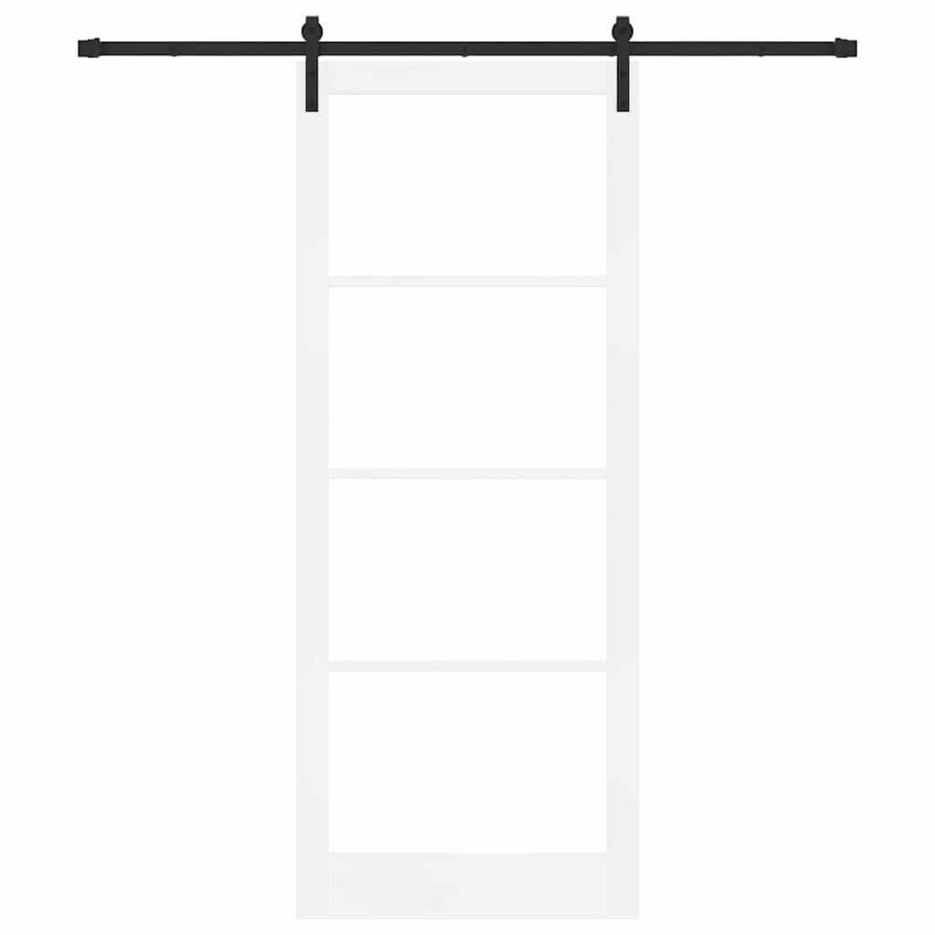 Csúszó ajtó ORKDAL Fehér 93 x 232 cm Tömör fenyőfa és üveg