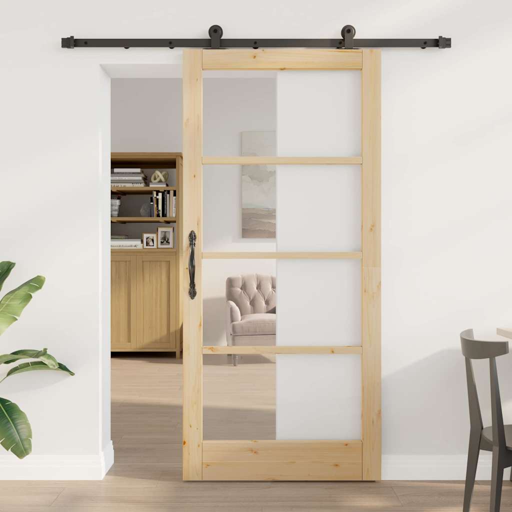 Csúszó ajtó ORKDAL Természetes és fekete 93 x 202 cm