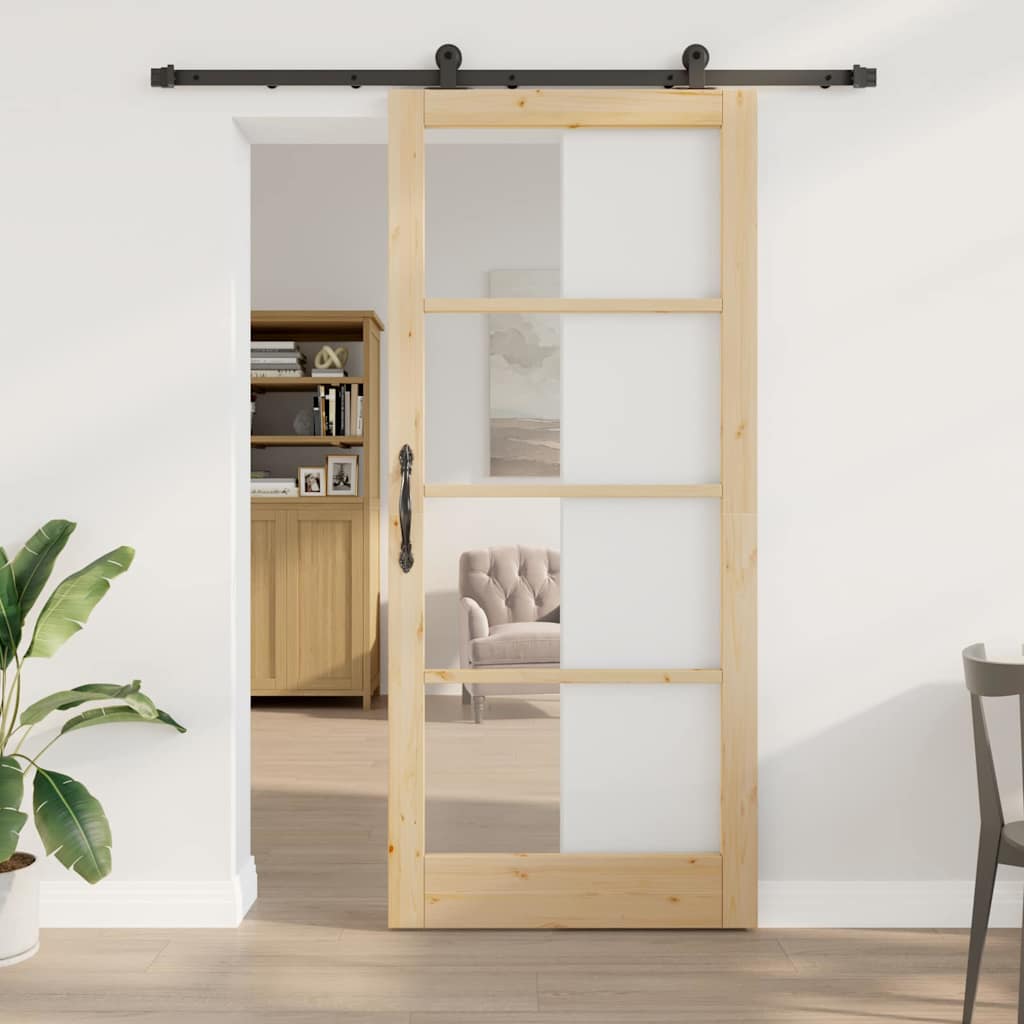 Csúszó ajtó ORKDAL Természetes és fekete 93 x 211 cm
