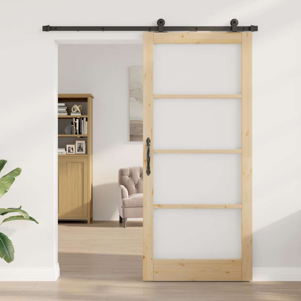 Csúszó ajtó ORKDAL Természetes és fekete 93 x 211 cm