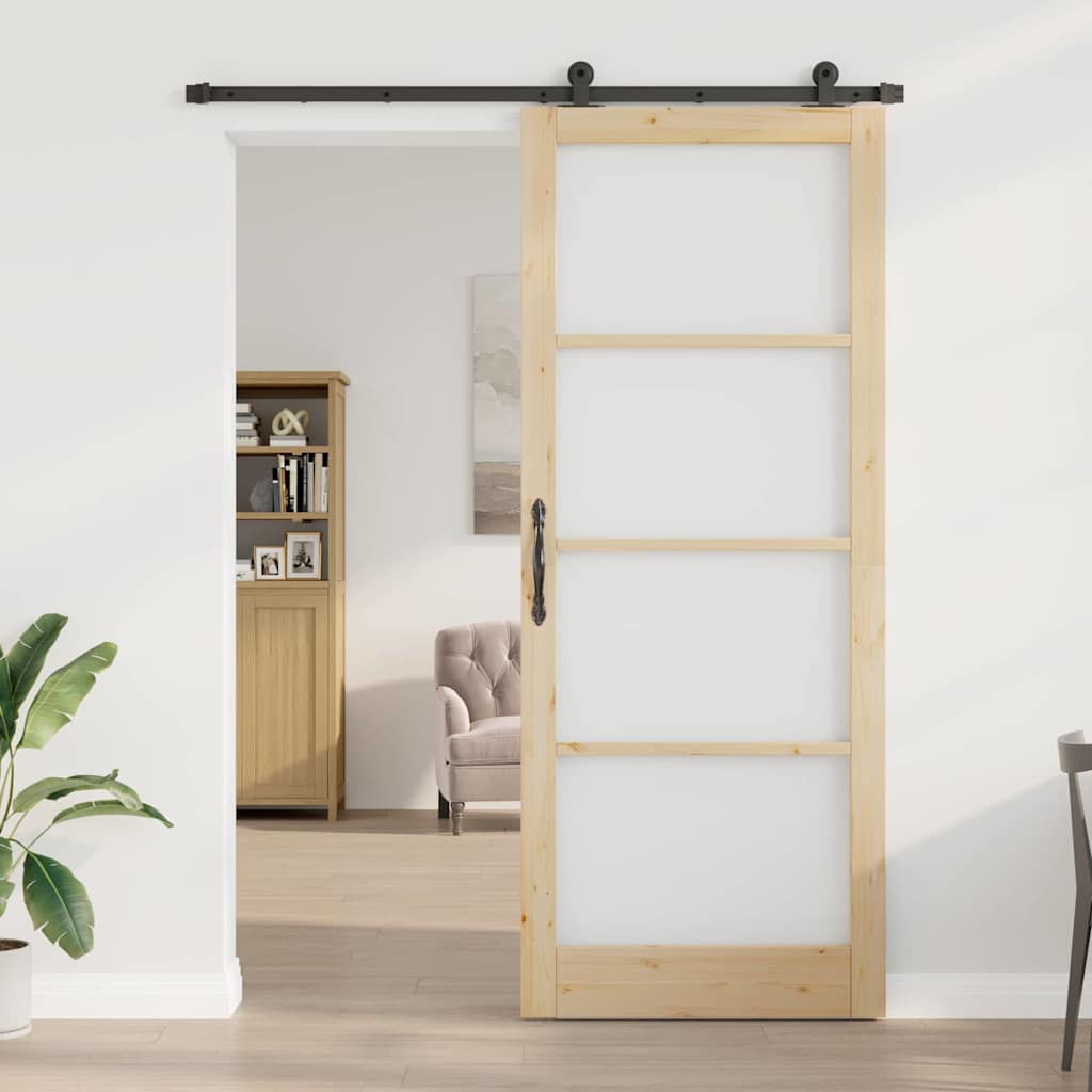 Csúszó ajtó ORKDAL Természetes és fekete 93 x 232 cm