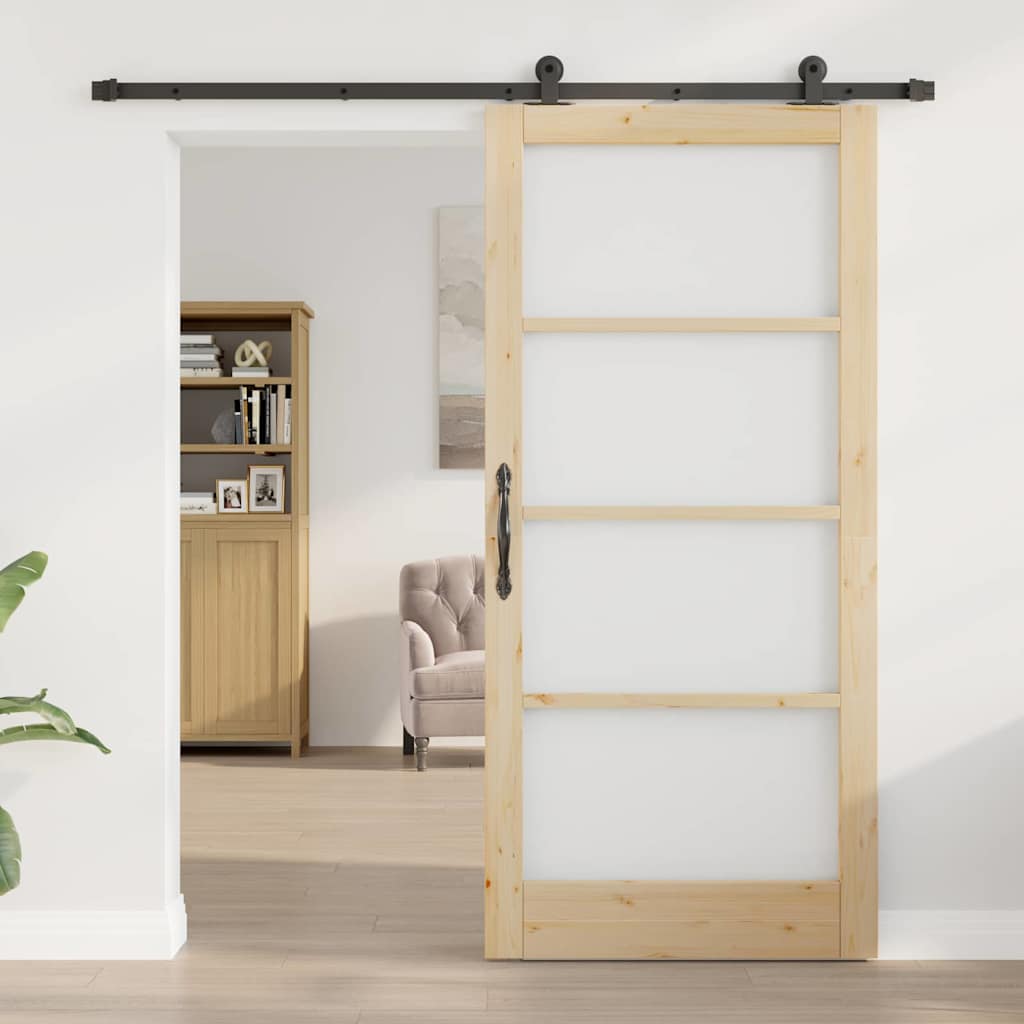 Csúszó ajtó ORKDAL Természetes és fekete 93 x 202 cm