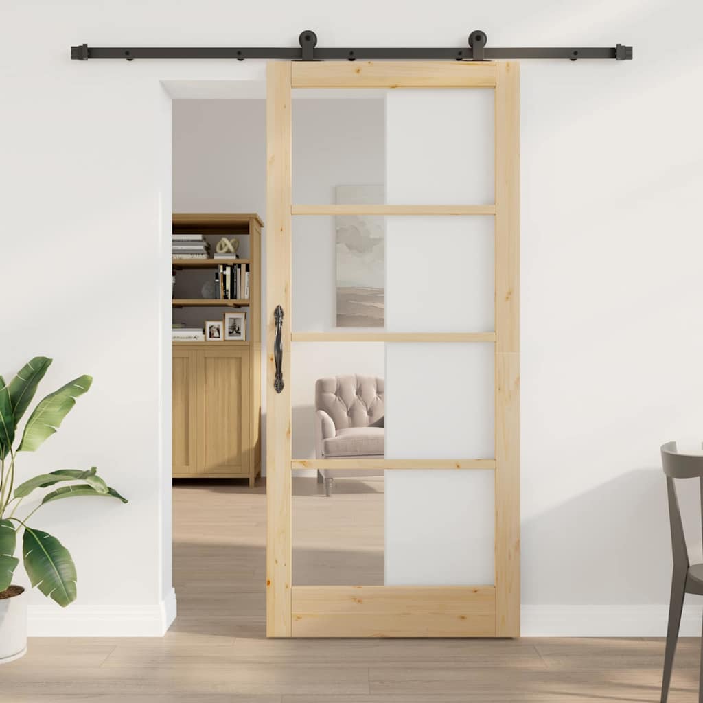 Csúszó ajtó ORKDAL Természetes és fekete 93 x 211 cm