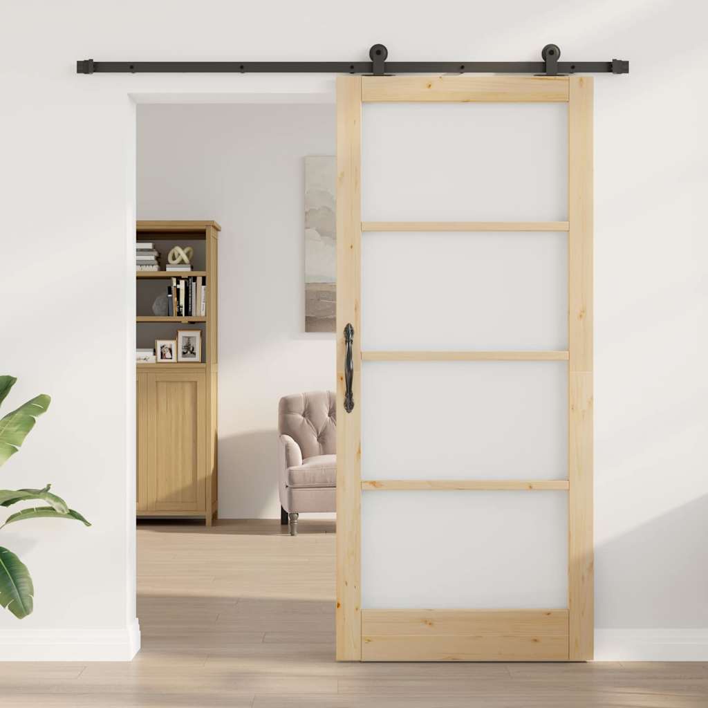 Csúszó ajtó ORKDAL Természetes és fekete 93 x 211 cm