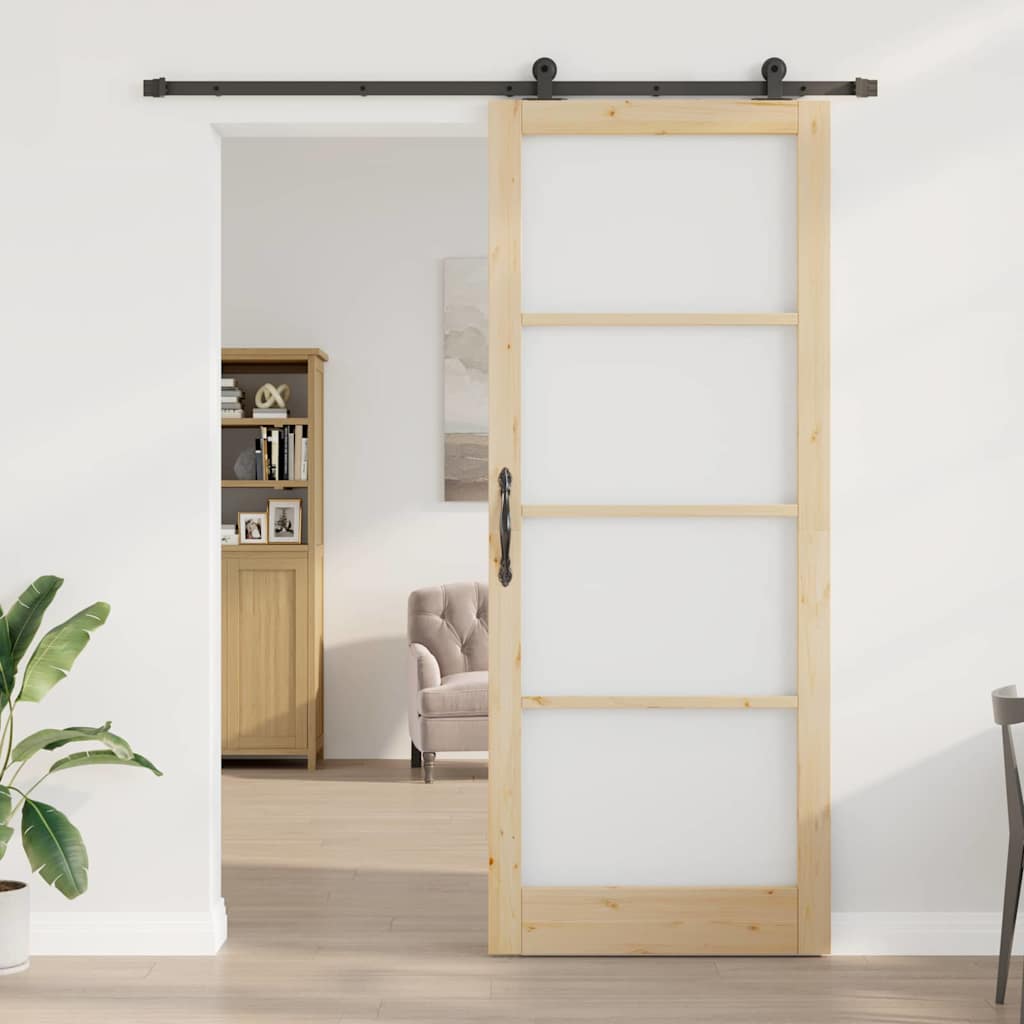 Csúszó ajtó ORKDAL Természetes és fekete 93 x 232 cm