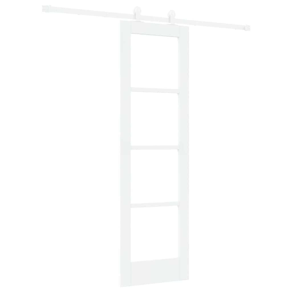 Csúszó ajtó ORKDAL Fehér 61 x 198,5 cm Tömör fenyőfa és üveg