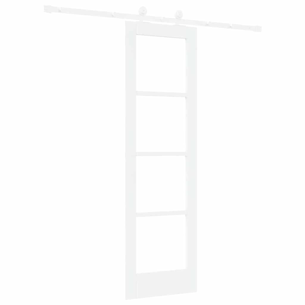 Csúszó ajtó ORKDAL Fehér 61 x 198,5 cm Tömör fenyőfa és üveg
