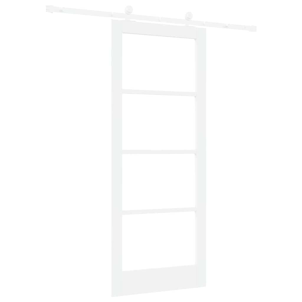 Csúszó ajtó ORKDAL Fehér 83 x 202 cm Tömör fenyőfa és üveg