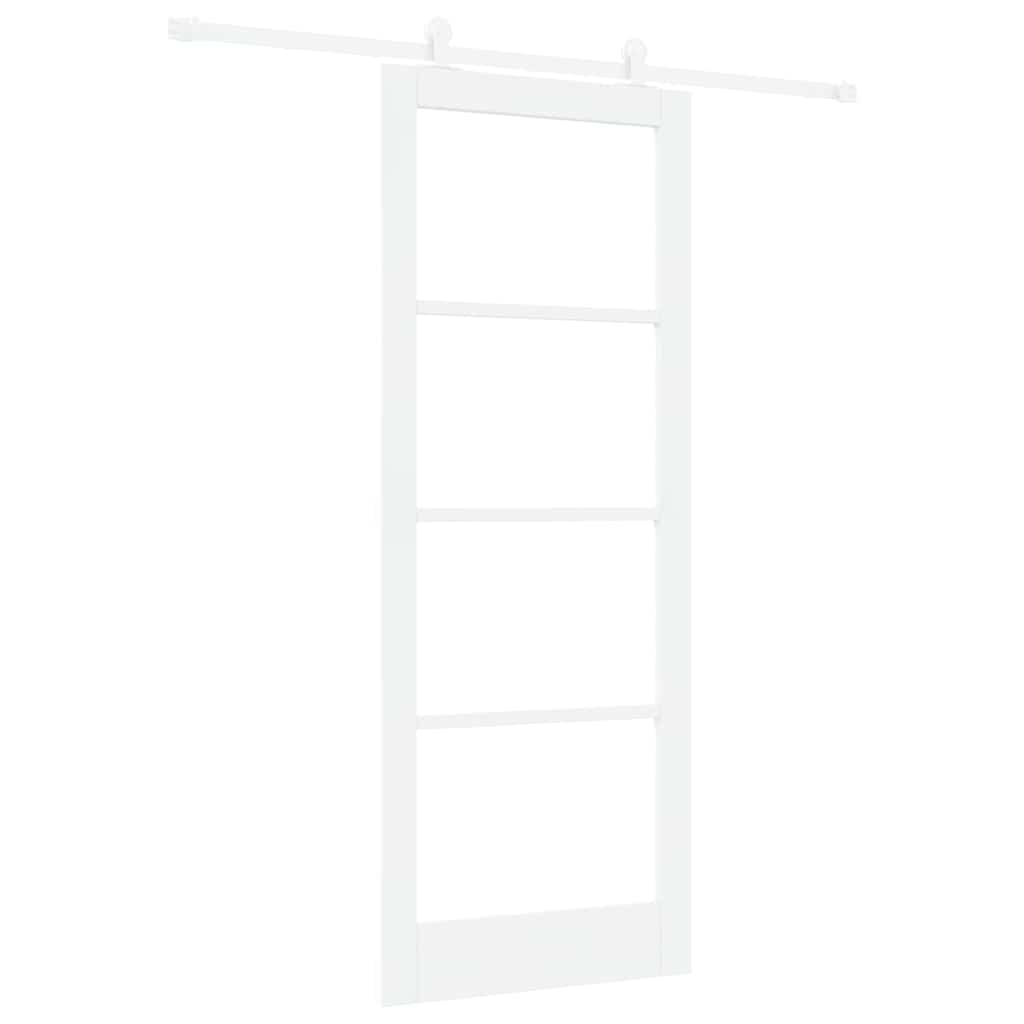 Csúszó ajtó ORKDAL Fehér 83 x 211 cm Tömör fenyőfa és üveg