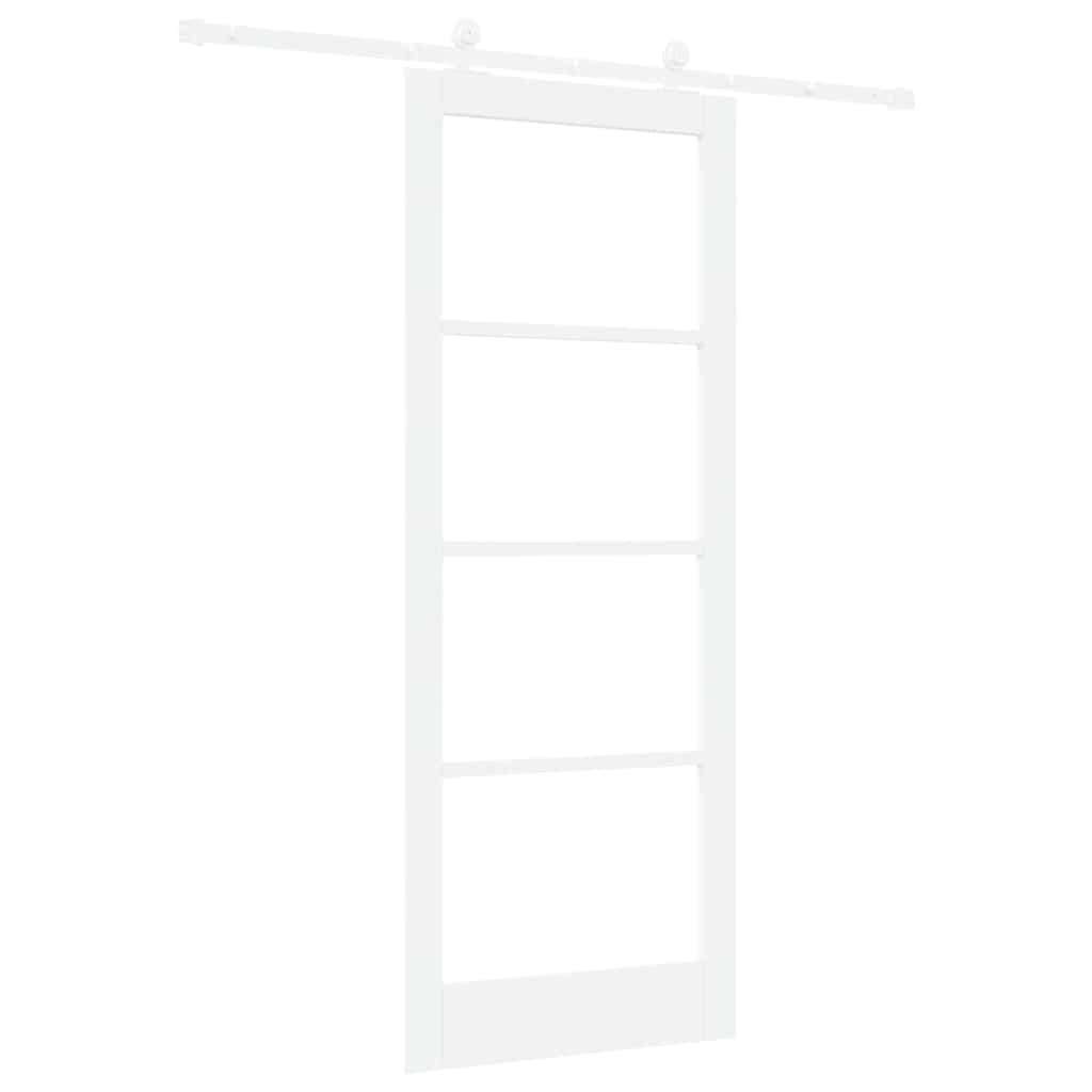 Csúszó ajtó ORKDAL Fehér 83 x 211 cm Tömör fenyőfa és üveg