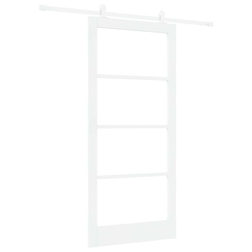 Csúszó ajtó ORKDAL Fehér 93 x 202 cm Tömör fenyőfa és üveg