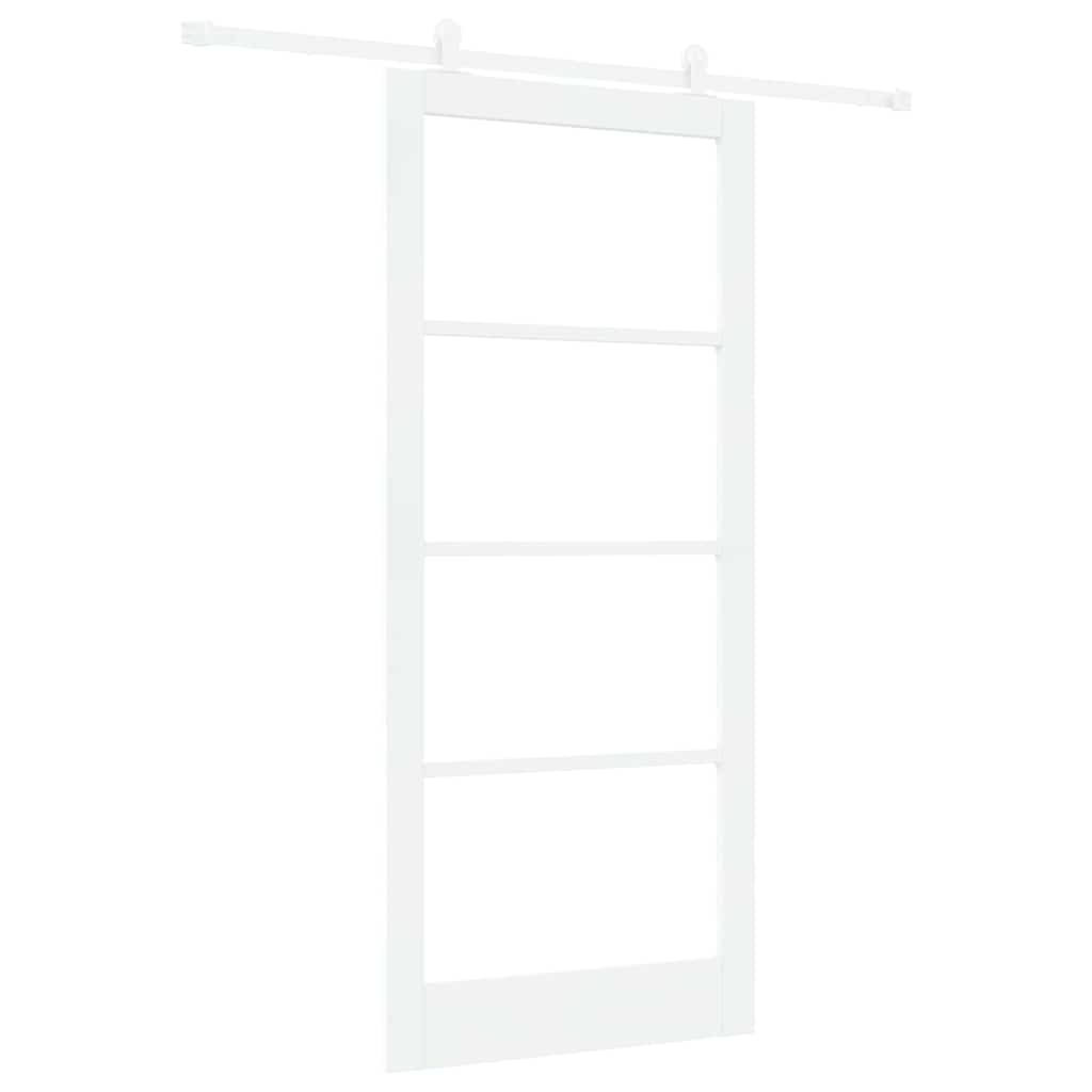 Csúszó ajtó ORKDAL Fehér 93 x 211 cm Tömör fenyőfa és üveg