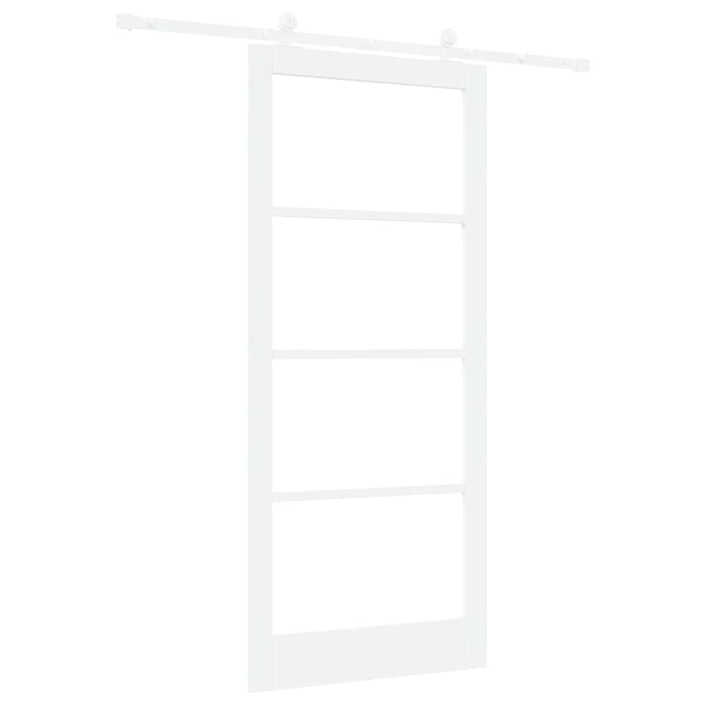 Csúszó ajtó ORKDAL Fehér 93 x 211 cm Tömör fenyőfa és üveg