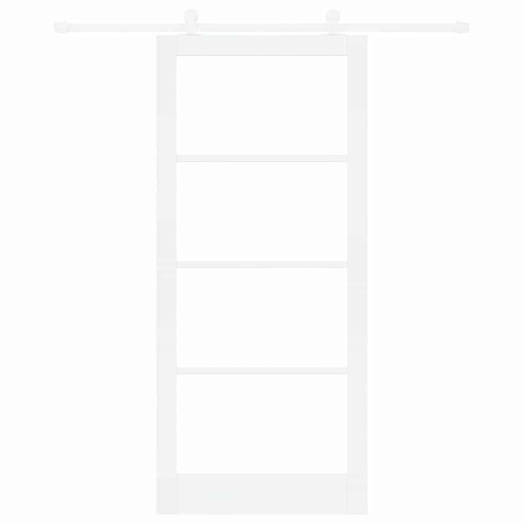 Csúszó ajtó ORKDAL Fehér 93 x 211 cm Tömör fenyőfa és üveg