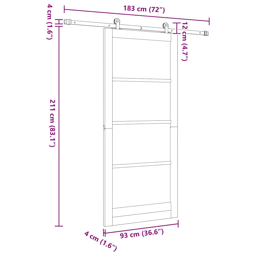 Csúszó ajtó ORKDAL Fehér 93 x 211 cm Tömör fenyőfa és üveg
